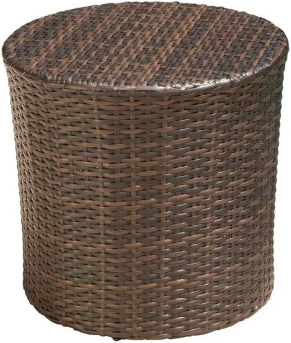 Miniatura 4 de Christopher Knight Home Keaton - Mesa auxiliar de mimbre con barril, multicolor y Suncast de 33 galones, lata escondida de resina para exteriores