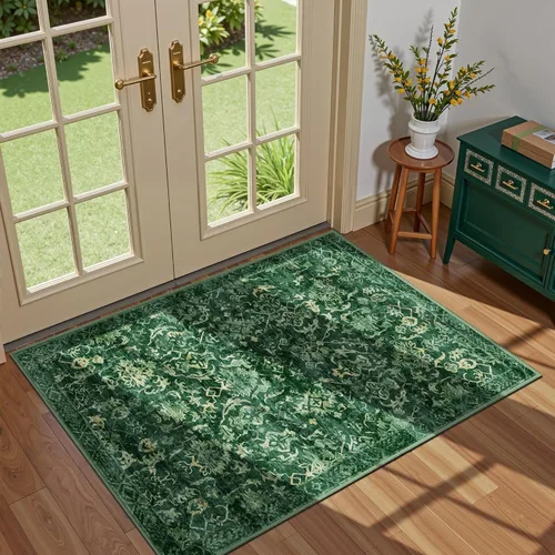 Miniatura 20 de Alfombra de área pequeña de 2 x 3 pulgadas, color beige, para entrada, baño, cocina, antideslizante, de pelo bajo, lavable, moderna alfombra bohemia