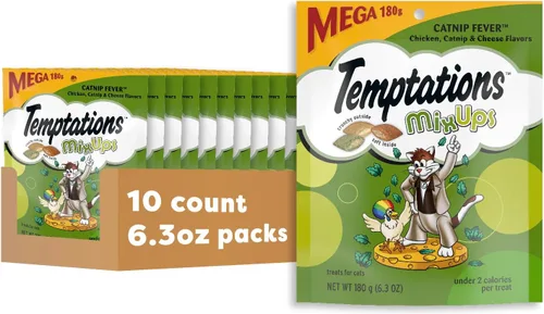 Miniatura 13 de Temptations MixUps Golosinas crujientes y suaves para gatos, sabor fiebre de hierba gatera, 30 onzas