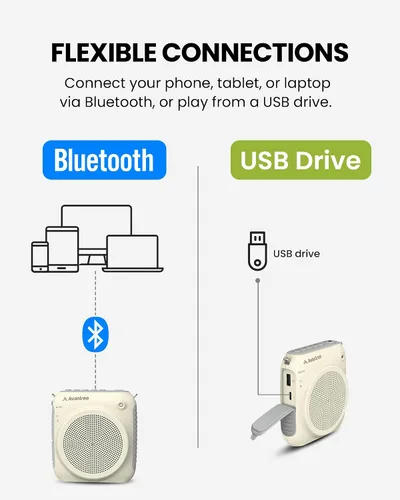 Miniatura 4 de Avantree VoxAmp Lite - Amplificador de voz inalámbrico para profesores y aulas, hablar mientras reproducen audio Bluetooth, altavoz de 15 W