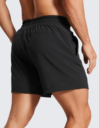 Miniatura 2 de CRZ YOGA Pantalones cortos de correr 2 en 1 para hombre de 5 pulgadas, forrados, de secado rápido, para entrenamiento, deportes, atletismo
