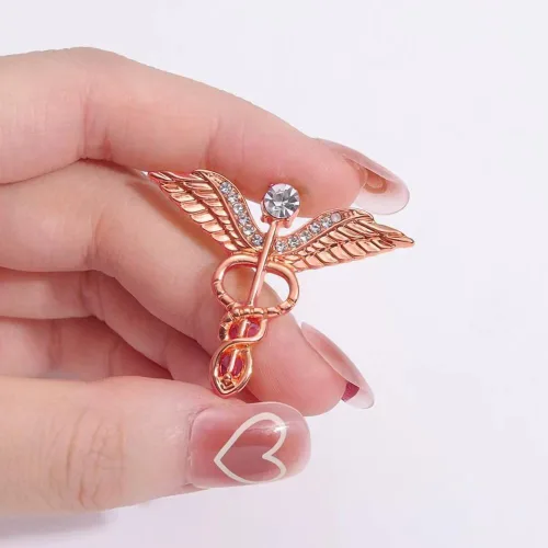Miniatura 2 de Símbolo médico Caduceus Estetoscopio RN Insignia de enfermería Broches de solapa para enfermera registrada Doctor Rod Of Asclepius Broche