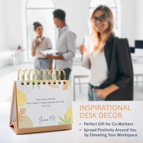 Miniatura 6 de Calendario de escritorio motivacional, calendario diario perpetuo con citas motivacionales diarias para escritorio, regalos inspiradores