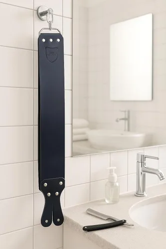 Miniatura 3 de Parker's - Rasuradora recta de cuero Latigo hecha a mano para afilar navajas y cuchillos rectos, fabricado en Estados Unidos, 3 x 27 pulgadas (negro)