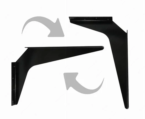Miniatura 6 de Un par de estaciones de trabajo Brackets reversible de alta resistencia, capacidad de carga [por par] (5 x 8 pulgadas, negro) RH62050890