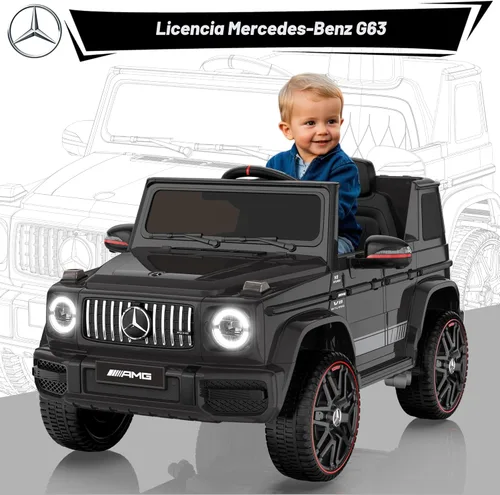 Miniatura 2 de ANPABO Auto de juguete Mercedes-Benz G63 con licencia, para niños, 12 V, con control remoto para padres, aviso de batería baja, faro delantero LED