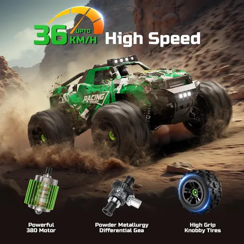 Miniatura 2 de 36KMH 1:18 Coche de Control Remoto RC Coches Camión para Adultos Niños de 8 a 12 años, Vehículo Eléctrico Todo Terreno 4X4 de Alta Velocidad