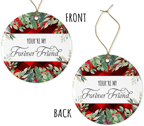 Miniatura 3 de KrysDesigns Adorno de Navidad para mejores amigos, regalo de amistad para siempre, regalo de hermanas del alma, decoración navideña de cerámica