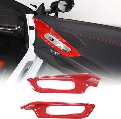 Miniatura 9 de Sekhyna Cubierta interior de la manija de la puerta del automóvil compatible con Chevrolet Corvette C8 Stingray 2020-2024 ABS 2020-2024, 2 piezas