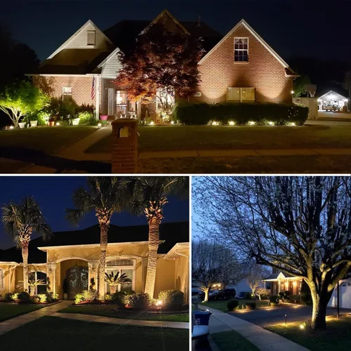 Miniatura 6 de Romwish Focos LED de paisaje de 120 V, focos exteriores de 10 W para patio, luz blanca cálida de 3000 K, luz de punto de 120 V CA con pico