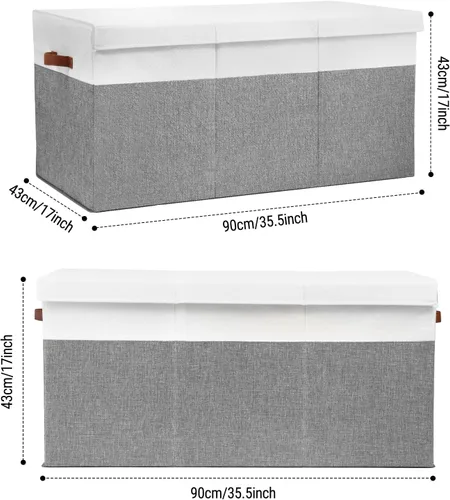 Miniatura 3 de Gowee Caja de almacenamiento de juguetes extragrande con tapa, cesta organizadora de juguetes resistente con divisores para niños, niñas, guardería