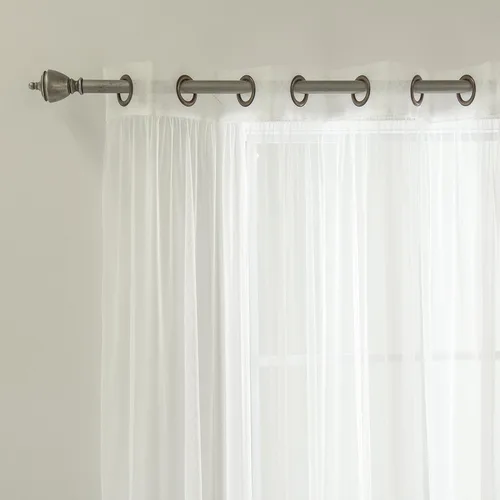 Miniatura 4 de Best Home Fashion juego de cortinas combinadas y mezcladas con estampado marroquí, para oscurecimiento de habitación, 4 unidades, arandelas