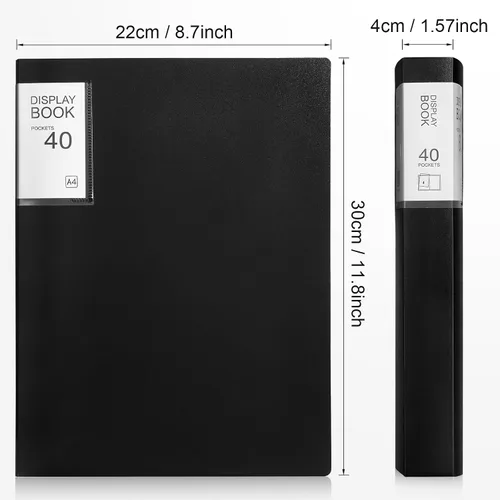 Miniatura 2 de Marspark - Carpeta de 4 piezas con fundas de plástico grande de 8.5" x 11", libro de presentación de 40 bolsillos con 80 páginas, carpeta