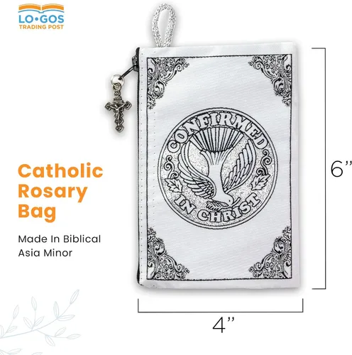Miniatura 87 de Bolsa de rosario católico, estuche de rosario de bautismo para niños con números 6:24-26, versículo de la Biblia, 4 x 6 pulgadas, joyería y monedero