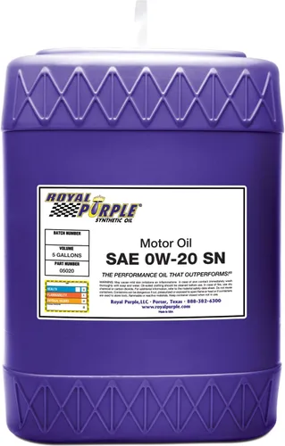 Miniatura 9 de Royal Purple - Aceite de motor sintético ROY51020 de alto rendimiento SAE 0W-20 con licencia API, 5/4 de galón.
