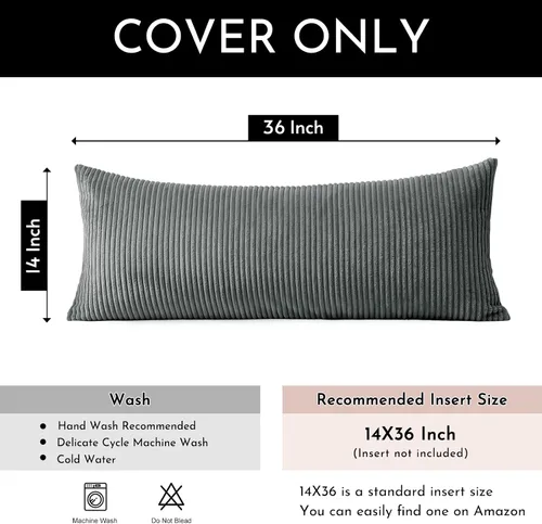 Miniatura 241 de Artscope Fundas de Almohada de Pana a Rayas Acogedoras Súper Suaves Decorativas Cuadradas Fundas de Cojín para Sofá Sillón Dormitorio Decoración