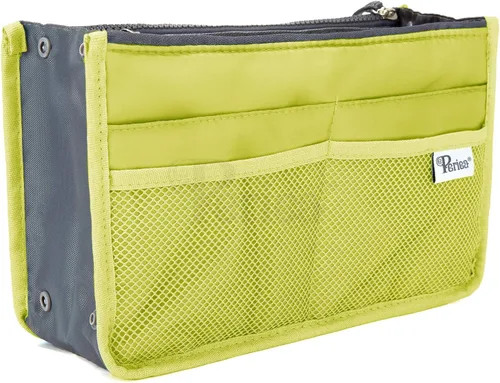 Periea - Organizador de bolso de mano con inserto - Chelsy - 28 colores disponibles - Pequeño, mediano o grande, Verde, S