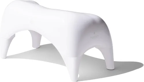 Miniatura 13 de TUSHY Ottoman - Taburete de inodoro original de primera calidad para tu baño, diseño moderno y elegante, 9.5 pulgadas, blanco / bambú, alto blanco