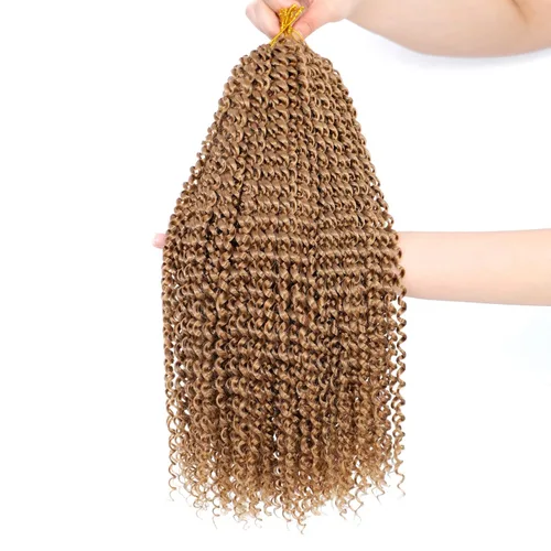 Miniatura 63 de Dansama - 7 paquetes de extensiones de cabello trenzado ondulado Passion Twist, extensiones de cabello de trenzas con ganchillo estilo mariposa, #1B