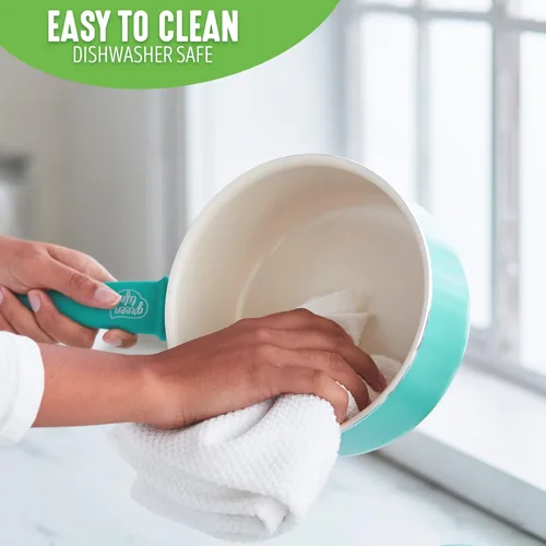 Miniatura 6 de GreenLife Soft Grip - Juego de cacerolas de 1 cuarto y 2 cuartos de galón, cerámica antiadherente saludable, no tóxico, sin PFAS y PFOA, apto