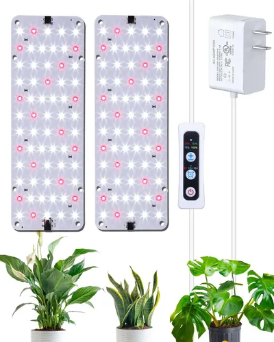 Luz de cultivo para plantas de interior, luz regulable para plantas, 6/12/16H, tira de luces LED de crecimiento de espectro completo, paneles de luz