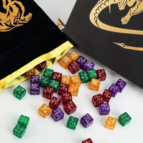 Miniatura 6 de Color MTG - Juego de dados de contador de palabras clave con bolsa de almacenamiento de dados para juegos de mesa MTG TGG (pequeño)