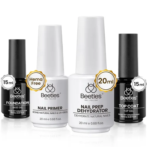 Miniatura 23 de Beetles 3 piezas de 15 ml de esmalte de uñas en gel, capa superior, base y juego de eliminación líquida de látex, sin necesidad de limpiar, capa