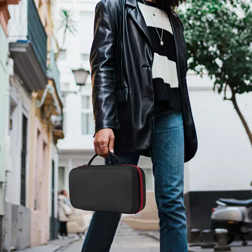 Miniatura 2 de IMIKEYA Caso: Caja de almacenamiento portátil Funda de EVA dura Bolsa de transporte Dual Handheld Mic a prueba de golpes con cremallera de viaje duro