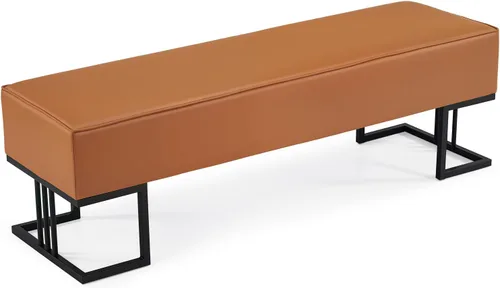 OmySalon Asiento de banco para sala de espera, piel sintética, silla de recepción de 55.1 pulgadas, muebles de vestíbulo para sala de conferencias,