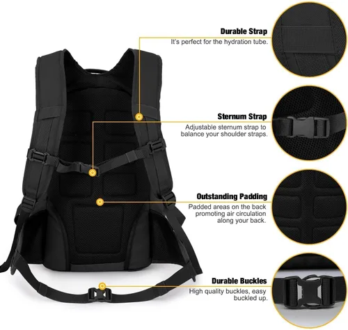 Miniatura 5 de Mardingtop - Mochilas tácticas Molle (Equipo modular de transporte de carga ligera), estilo militar, de 28 y 35 litros, para senderismo, acampar