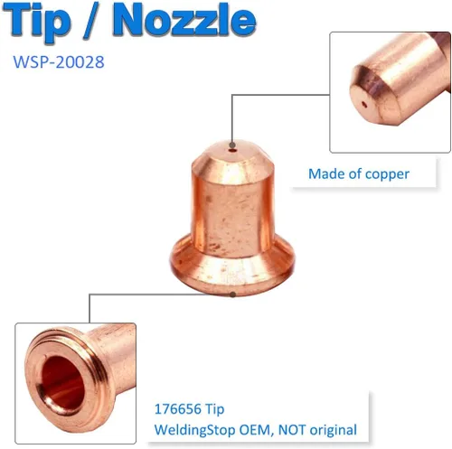 Miniatura 4 de WeldingStop 176655 176656 Kit para cortador de plasma Miller Spectrum 375 X-treme ICE-25C ICE-27C Antorcha WS consumibles OEM