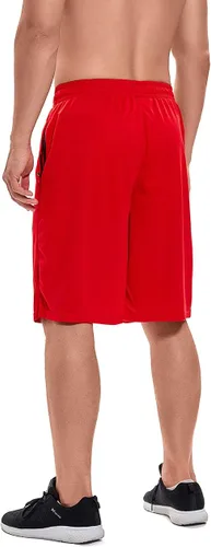 Miniatura 4 de LEAO Pantalones cortos de baloncesto para hombre con bolsillos con cremallera, secado rápido, holgados, pantalones cortos de entrenamiento