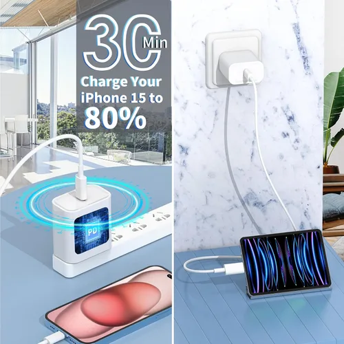 Miniatura 6 de [Apple MFi Certified] iPhone 17 Charger Fast Charging, Redpark 2Pack 20W USB C Wall Charge Block Type C Charger with 6FT Type C Cable for iPhone