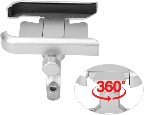 Miniatura 8 de Keenso Soporte para teléfono, Universal Motocicleta Ciclismo Teléfono Móvil Manillar Soporte Soporte de montaje Aleación de aluminio (Plata) Paseo