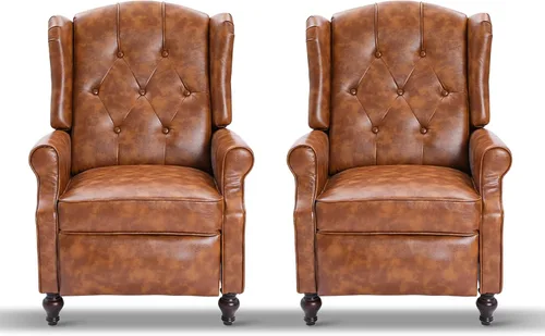 Miniatura 15 de Silla Reclinable Wingback - Sillón Reclinable Acolchado - Silla Reclinable de Masaje con Calor - Sillón Reclinable de Tela Push Back con Control