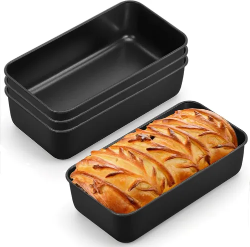 Miniatura 22 de P&P CHEF Juego de moldes para pan, moldes para pan de 9 x 5 pulgadas, moldes de acero inoxidable para pan y pastel de lasaña, saludable y no tóxico