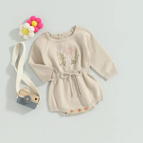 Miniatura 17 de ZAXARRA Suéter de bebé niña mameluco suéter de punto bordado flor sudadera mameluco ropa de otoño infantil