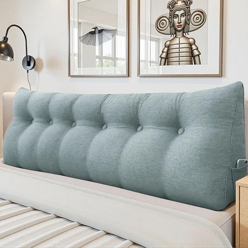 Miniatura 17 de Almohada de Cuña para Cabecero - Almohada Triangular para Cabecero de Cama, Almohada de Cuña para Descanso en la Cama, para Sentarse en la Cama