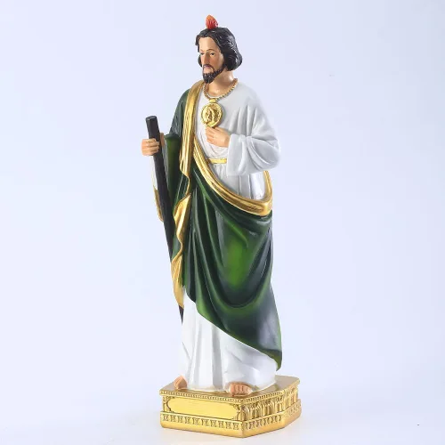 Miniatura 5 de QIANLING Estatua de San Jude de 12 pulgadas, Estatuas religiosas de San Jude de resina, Estatua religiosa de San Judas Tadeo de regalo