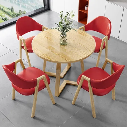 Miniatura 11 de YVYKFZD Office Reception Room Club Table and Chair Set, Simple Kitchen Dining Table Set for 4, Round Conference Table with Metal Legs, Small Cyan