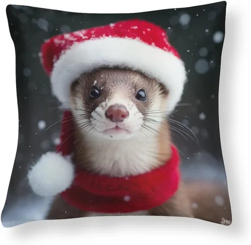 Miniatura 11 de Fundas de almohada de satén, fundas de almohada con sombrero de Papá Noel, fundas de almohada para amantes de los delfines, almohadas con cremallera
