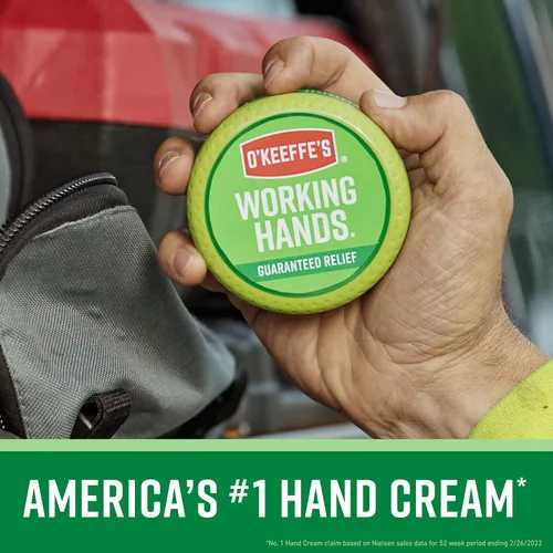 Miniatura 4 de O'Keeffe's Working Hands - Crema de manos, tarro de 6.8 oz y Crema para pies saludables, tarro de 6.4 oz - Cuidado reparador de la piel para manos