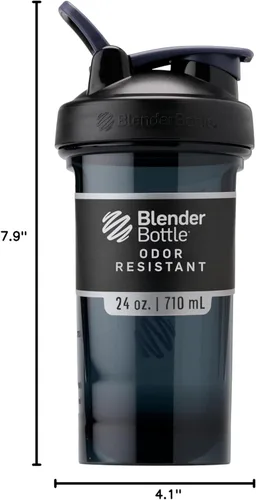 Miniatura 8 de Botella mezcladora serie Pro de BlenderBottle para batidos de proteínas y bebidas de preentrenamiento, 24 onzas, color negro