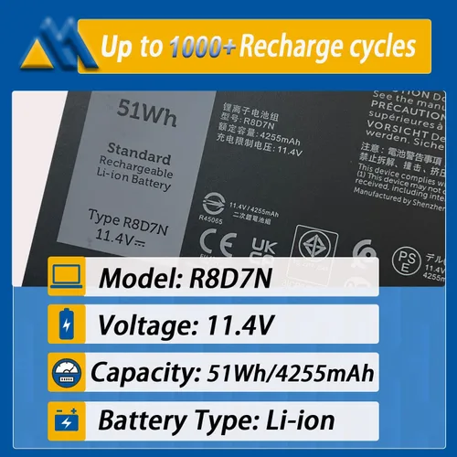 Miniatura 2 de R8D7N - Batería para portátil compatible con Dell Precision 3540 M3550 Latitude 5400 5410 5500 5510 Inspiron 7590/7591/7791 Series Notebook 2 en 1