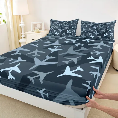 Miniatura 38 de Juego de sábanas bajeras para juegos tamaño individual, juego de ropa de cama con grafiti Lightning Strike para niños, adolescentes, decoración