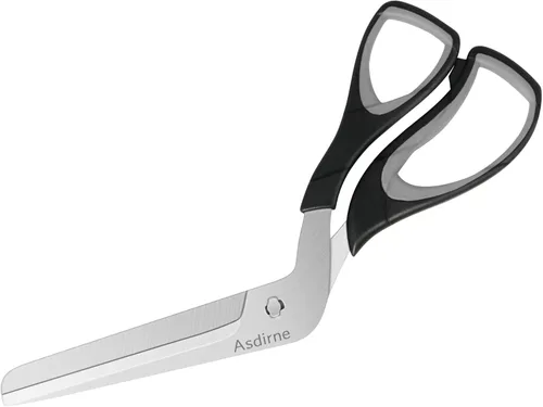 Asdirne Tijeras para pizza, cortador de pizza con hoja desmontable ultra afilada y agarre ergonómico suave, 10.3 pulgadas, negro y gris Negro&gris