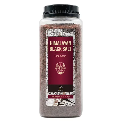 Miniatura 12 de Soeos Sal Negra del Himalaya, Grano Grueso, 2.4 Libras (39 Oz), Sin Gluten, Enriquecida con Minerales Naturales, Sabor Natural Imitación Huevo