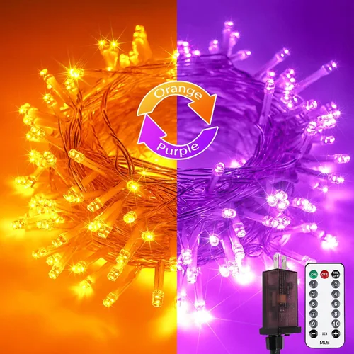 Miniatura 12 de Guirnalda de 100 luces LED conectables para interiores y exteriores, luces de Navidad blancas cálidas de 33 pies, impermeables, 13 modos