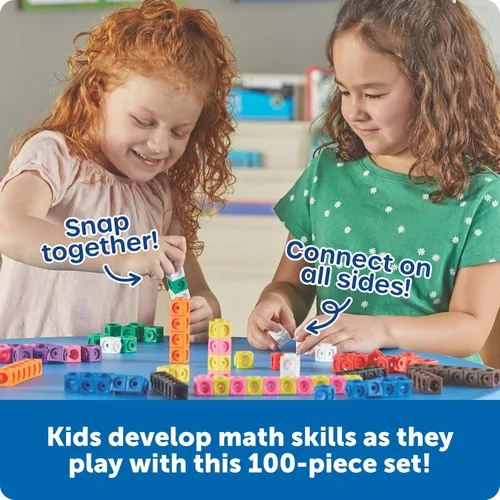 Miniatura 2 de Cubos MathLink de Learning Resources - Juego de 100 cubos, para niños de 5 años en adelante, actividades STEM, elementos manipulativos