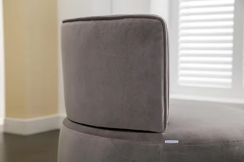 Miniatura 8 de NewCosmos Sillas giratorias de 360 grados para sofá, sillones redondos con tapizado ancho, silla de tela de terciopelo esponjoso para sala de estar